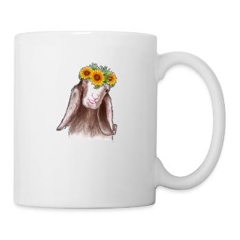 Ziege Sonnenblume - Tasse - Weiß - Rechts