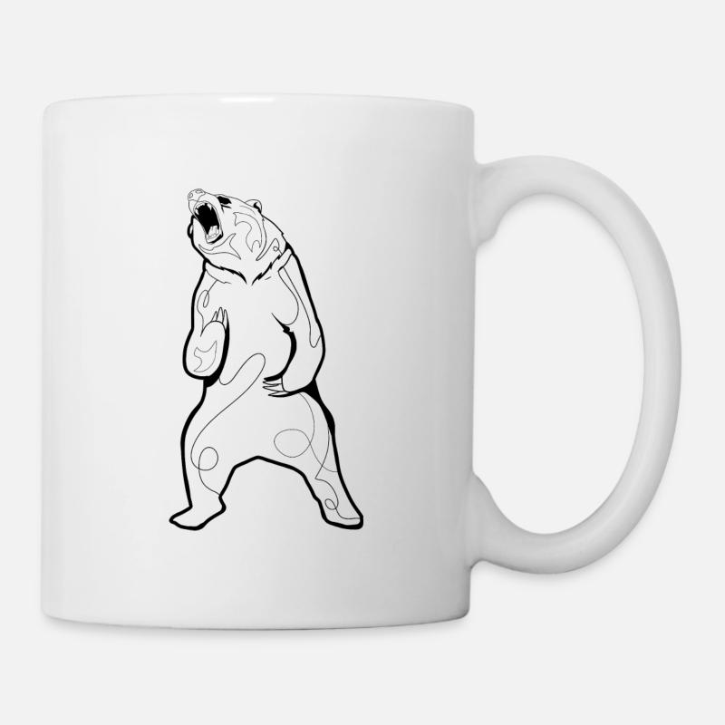 Roaring Bear Lineart - Mug - white