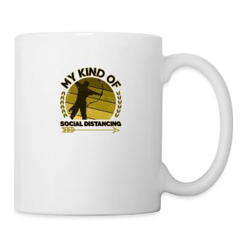 arbalète de tir à l’arc distanciation sociale drôle - Mug blanc - blanc - Droite