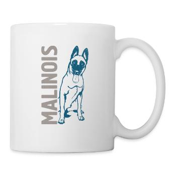 Malinois Silhouette Chien Berger Belge - Mug blanc - blanc - Droite
