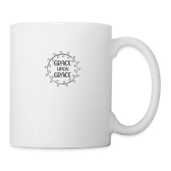 Christliches Design Gnade auf Gnade - Tasse - Weiß - Rechts
