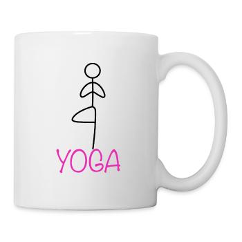 Yoga Übung - Tasse - Weiß - Rechts