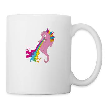 seepferdchen,bunt,regenbogen,rosa - Tasse - Weiß - Rechts
