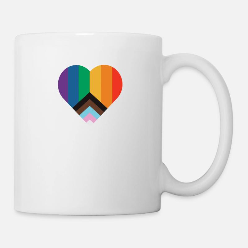 Regenbogen Herz - Tasse - Weiß