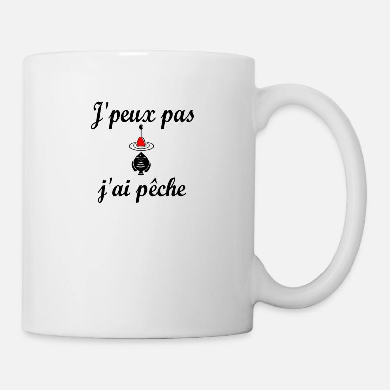 j peux pas j ai pêche - Mug blanc - blanc