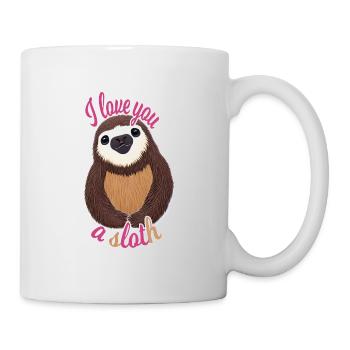 Faultier Liebeserklärung - Tasse - Weiß - Rechts