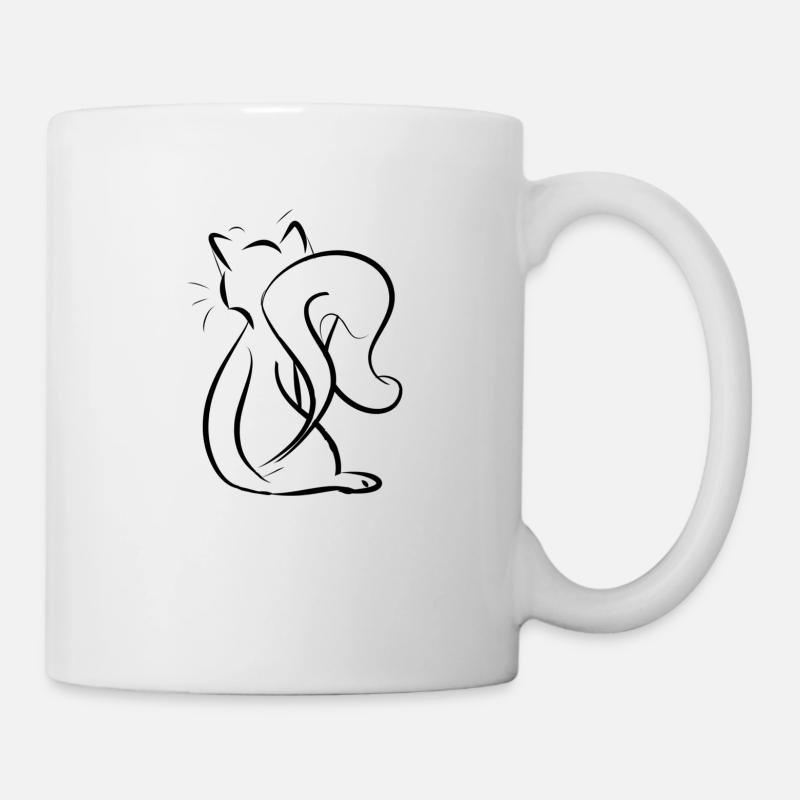 Kitty Silhouette - Tasse - Weiß