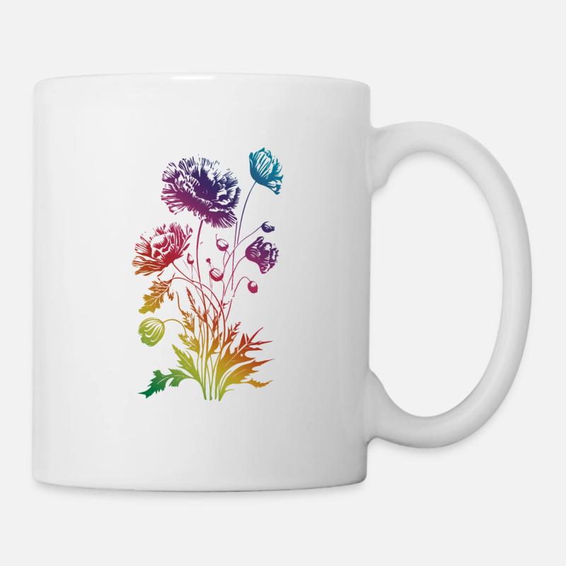 Mohnblume, Mohn, Klatschmohn, Blume, Garten, Natur - Tasse - Weiß