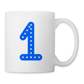 1. 1 AN. 1er ANNIVERSAIRE. ANNIVERSAIRE 1 AN - Mug blanc - blanc - Droite