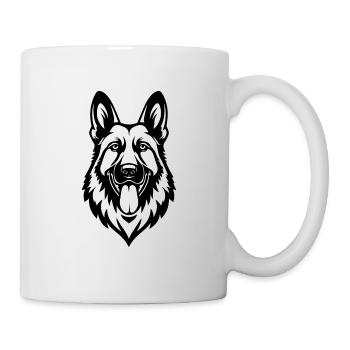 Tête de chien de berger allemand - Mug blanc - blanc - Droite