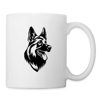 Tête de chien de berger allemand - Mug blanc - blanc - Droite