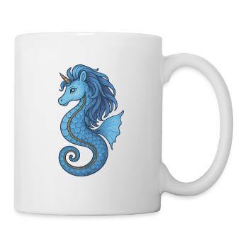 Seepferdchen-Einhornblauer Ozean - Tasse - Weiß - Rechts
