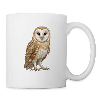 Schleiereule-Illustration – digital - Tasse - Weiß - Rechts