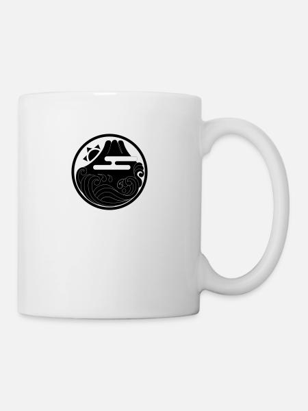 Japanese motif "Fuji and wave" - Mug - white