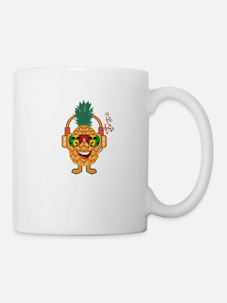 Ananas mit Sonnenbrille - Tasse - Weiß