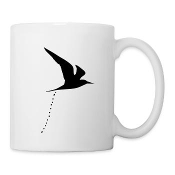Kackvogel kackender vogel scheißender scheiße 1c - Tasse - Weiß - Rechts
