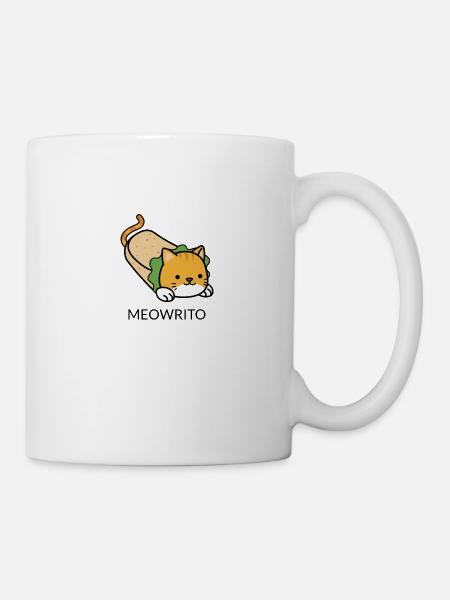 katze burrito essen haustier - Tasse - Weiß