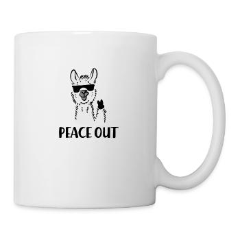 Peace Out Lama Alpaka LLama Tier Spruch Geschenk - Tasse - Weiß - Rechts
