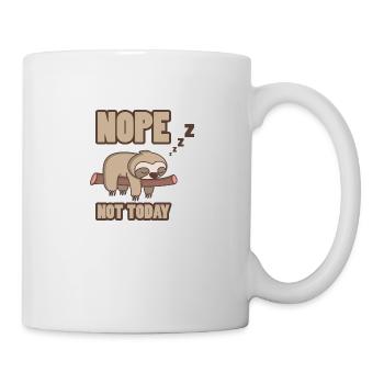 Lustiges Faultier Nope Not Today Fun Geschenk - Tasse - Weiß - Rechts