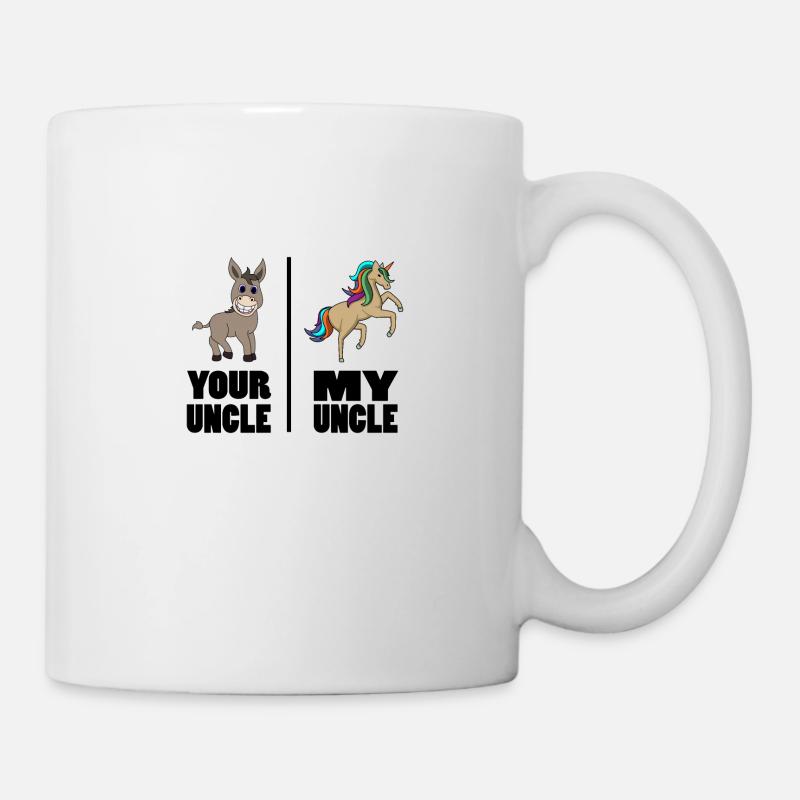 Deine Onkel Meine Onkel Lustiges Einhorn Geschenk - Tasse - Weiß