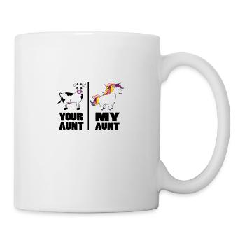 Deine Tante Meine Tante Lustiges Einhorn Geschenk - Tasse - Weiß - Rechts