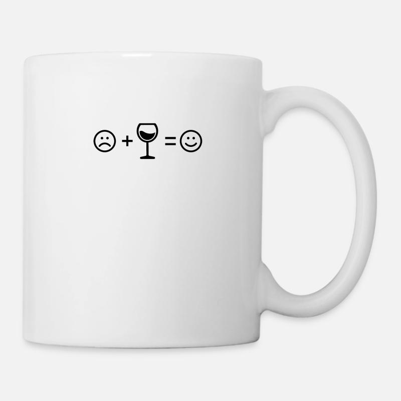 Wine Smile With Wine Glass Wine Drinker Gift - Mug - white