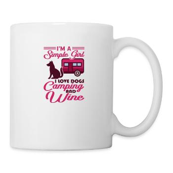 Dog Camping And Wine Caravan Holiday Gift - Mug - white - Right