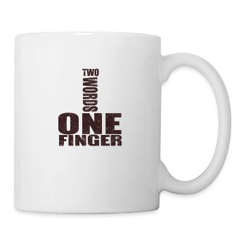 one finger - Mug blanc - blanc - Droite