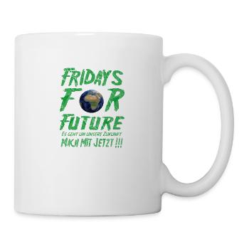 Fridays For Future demo t shirt es gibt nur eine - Tasse - Weiß - Rechts