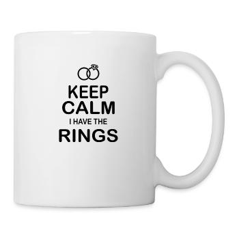 Keep Calm Ich Habe die Trauringe Hochzeitsgeschenk - Tasse - Weiß - Rechts