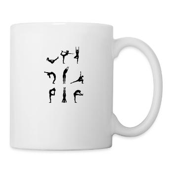 YOGA Positionen Sonnengruß Hatha Yoga Geschenk - Tasse - Weiß - Rechts
