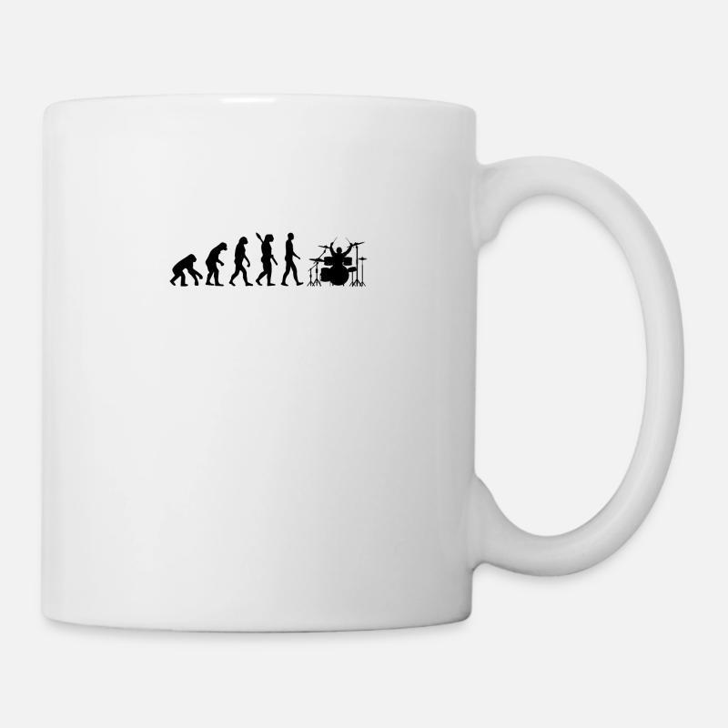 Drummer Schlagzeug Evolution Schlagzeuger Geschenk - Tasse - Weiß