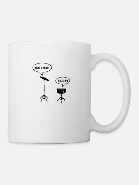 Le batteur m'a frappé! Cadeau de batteur musicien - Mug blanc - blanc