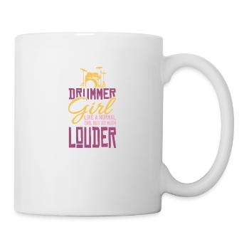 Drummer Girl Musiker Schlagzeuger Geschenk Mädchen - Tasse - Weiß - Rechts