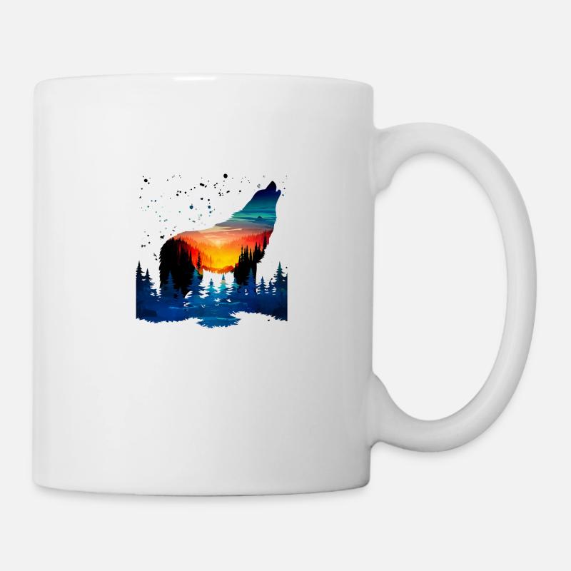 loup - Mug blanc - blanc