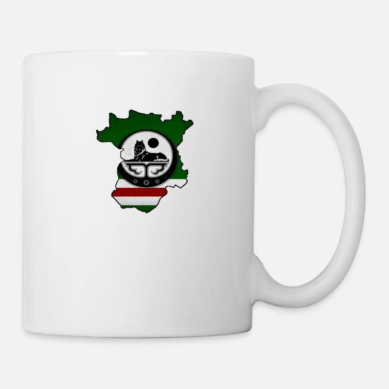 Carte de la Tchétchénie, drapeau tchétchène - Mug blanc - blanc