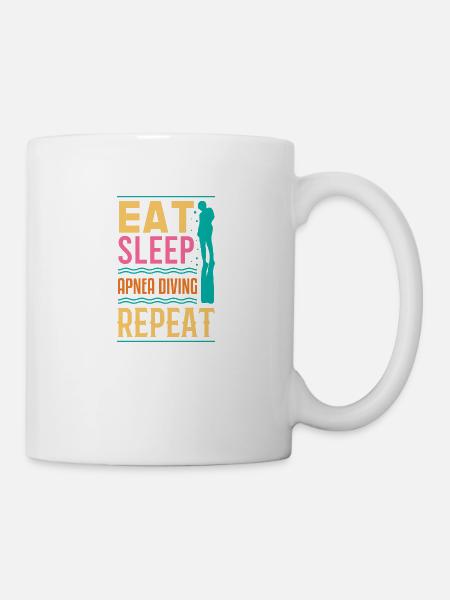 APNOE EAT SLEEP Freitaucher Schnorchler Geschenk - Tasse - Weiß