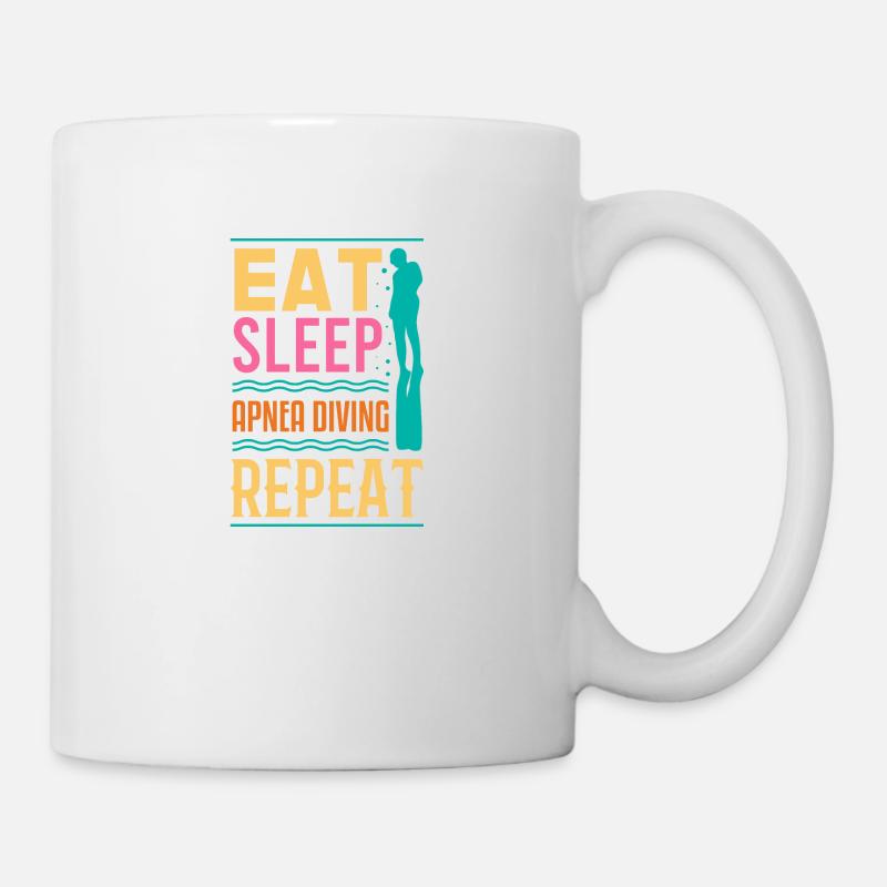 APNOE EAT SLEEP Freitaucher Schnorchler Geschenk - Tasse - Weiß