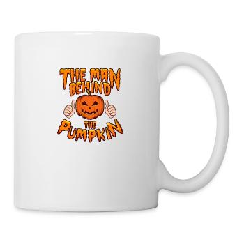 HOMME DERRIÈRE LA CITROUILLE costume cadeau d’Halloween - Mug blanc - blanc - Droite