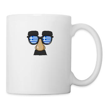 Funny Greek Face, Greek Flag. Greek Grandpa - Mug - white - Right