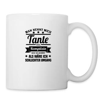 Man nennt mich Tante Spruch Geschenk - Tasse - Weiß - Rechts