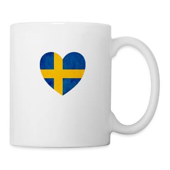 Schweden Herz Schwedische Flagge - Tasse - Weiß - Rechts