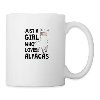 Just a girl who loves alpacas Lama Geschenk - Tasse - Weiß - Rechts