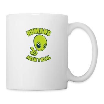 LES HUMAINS NE SONT PAS DE VRAIS cadeaux de science-fiction extraterrestres - Mug blanc - blanc - Droite