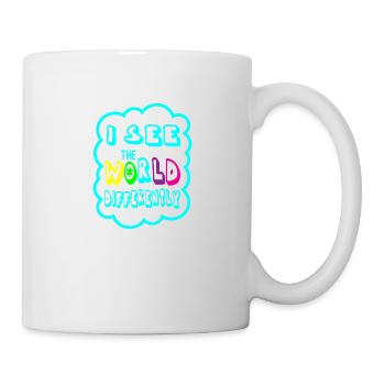 LE MONDE DE L'AUTISME EST DIFFÉRENT Cadeau pour les personnes autistes - Mug blanc - blanc - Droite