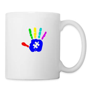 AUTISM PUZZLE HAND Autism Awareness Gift - Mug - white - Right