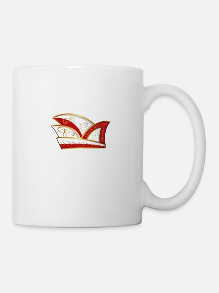 KOMITEEMÜTZE ROT WEISS KARNEVAL Narrenkappe - Tasse - Weiß