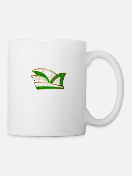 KOMITEEMÜTZE GRÜN WEISS KARNEVAL Narrenkappe - Tasse - Weiß