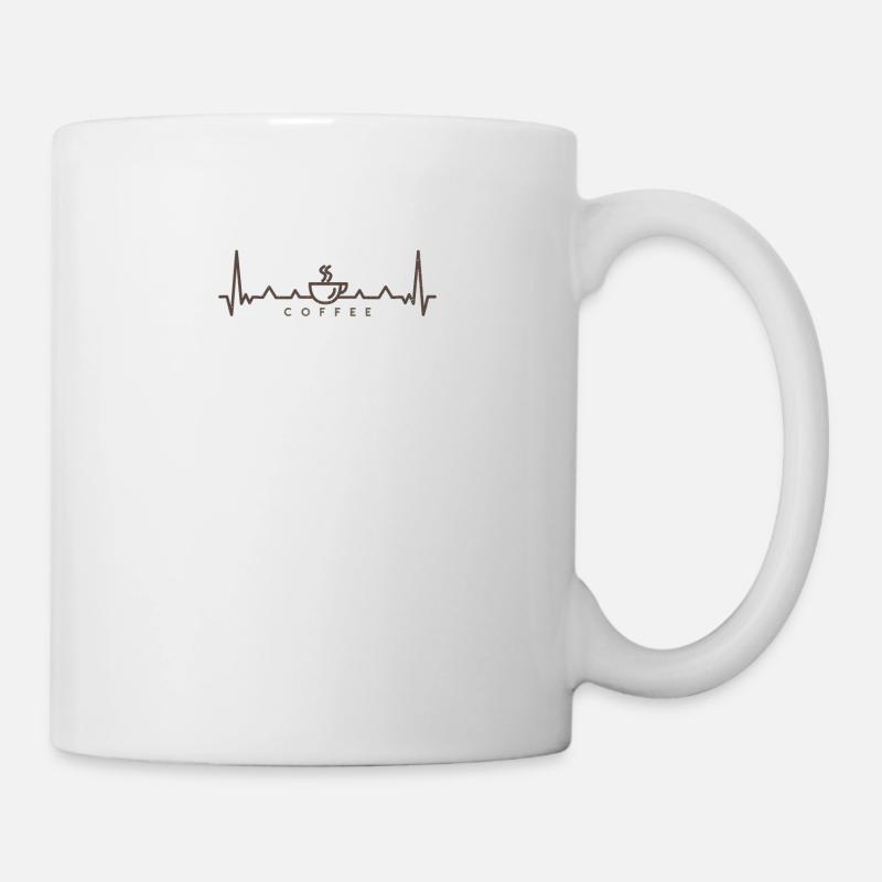 heartbeat coffee herzschlaf kaffee - Tasse - Weiß