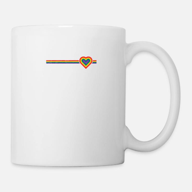 coeur arc en ciel coeur arc en ciel - Mug blanc - blanc